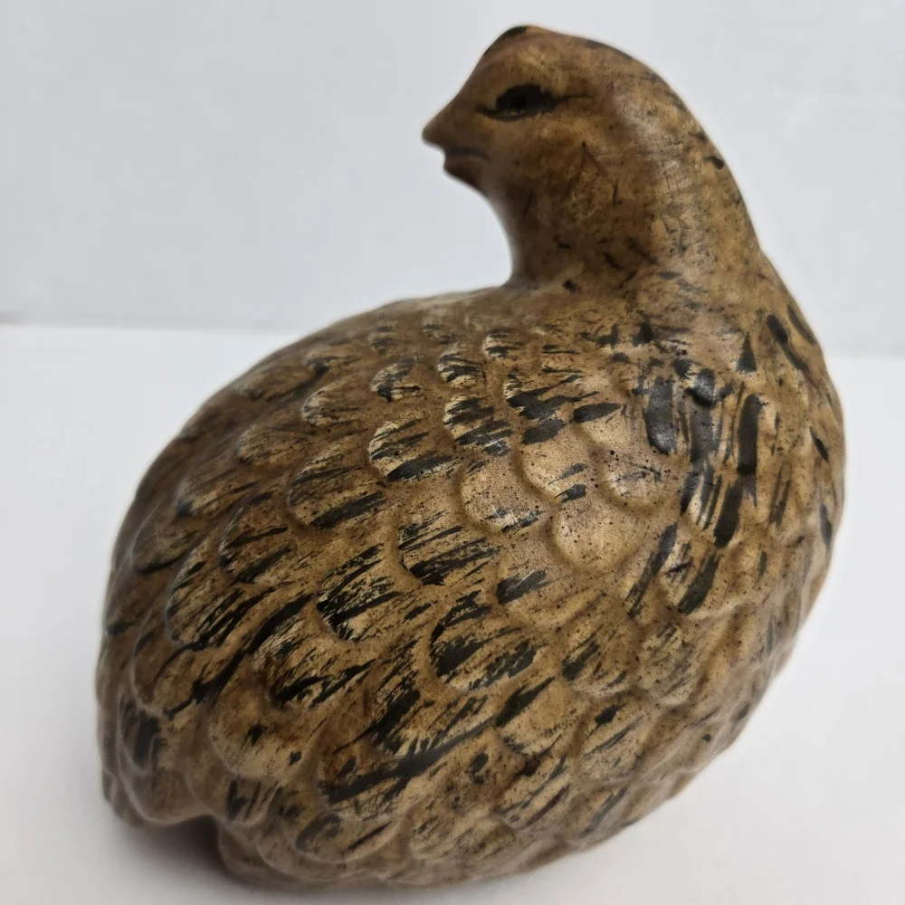 Vintage MCM 1966 Set Of 2 Hand Painted Art Pottery Pheasant Quail Bird Figures - Picture 6 of 16